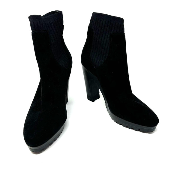 Rebecca Minkoff size 8.5 M black slip on ankle boots new without box/tags heeled - Picture 1 of 8